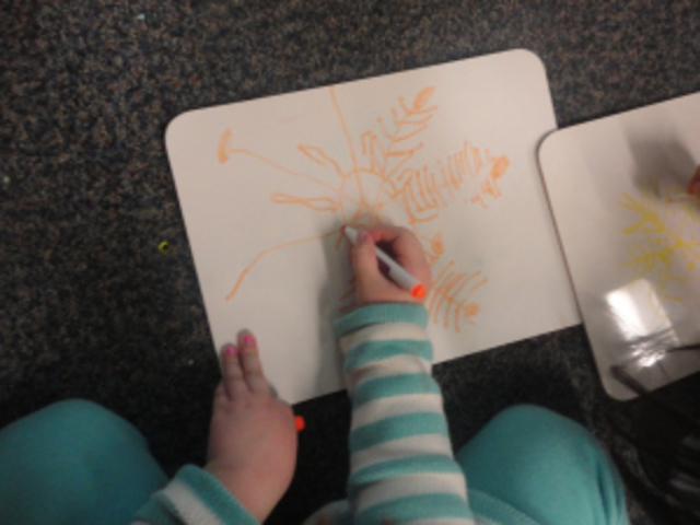 Jane drawing a snow flake