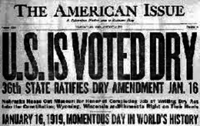 18th Amendment is Ratified