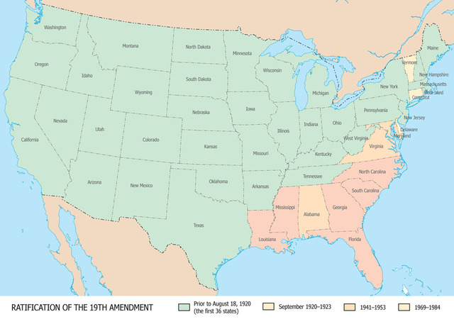 States Ratify 19th Amendment