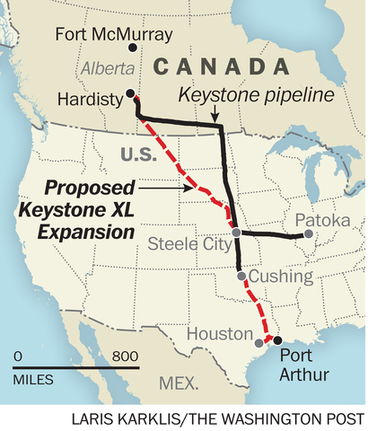 An extension to the pipeline (Keysone XL) is approved in Canada