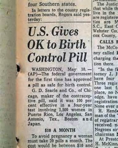 FDA approves of the Birth Control Pill