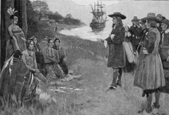 william penn arived  in north america with about 100 colinists