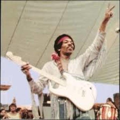 Hendrix preformed at Woodstock Festival