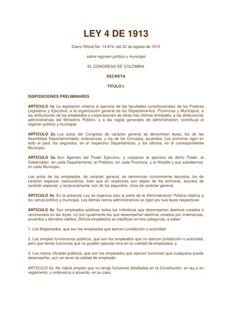Ley 4 de 1913