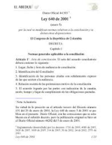 Ley 640 de 2001