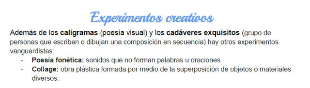 Características y experimentos creativos de las vanguardias.