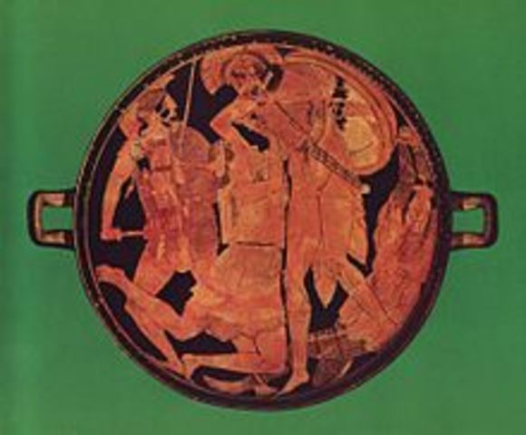 Achilles killing the Amazon Penthesilea