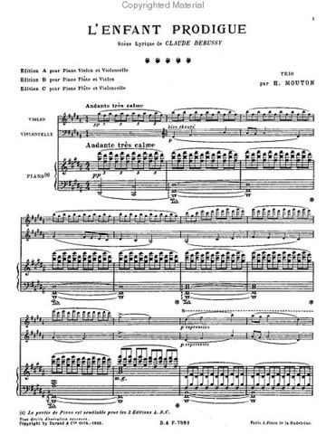 Debussy's  L'Enfant Prodigue won the prix de Rome