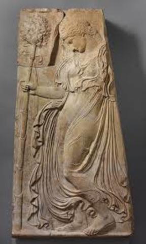 425-400 BCE- Relief with a dancing maenad