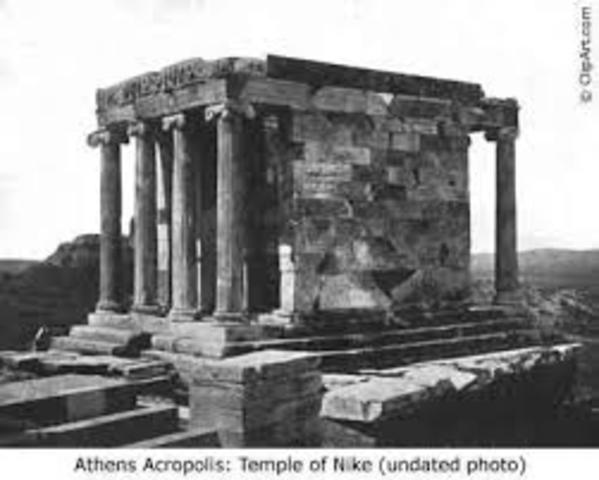420 BCE- Contruction of Temple of Athena Nike
