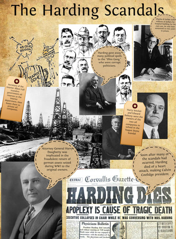 The Harding scandals began to surface