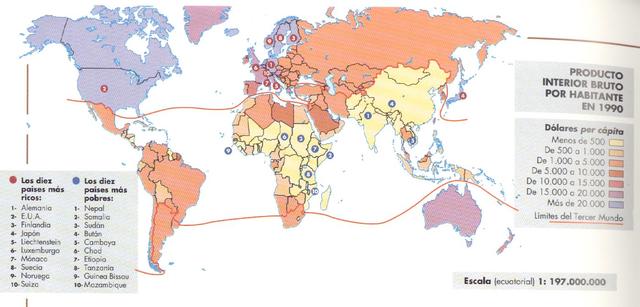 Separacion DE Paises Desarrollados Y Subdesarrollados