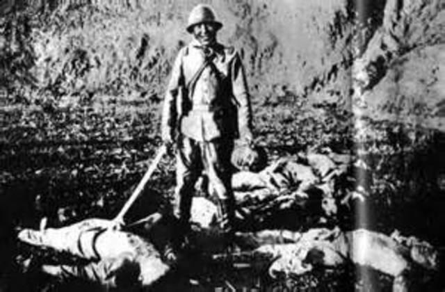 Japan’s army pillages Nanjing, China; massacre a quarter of a million people.