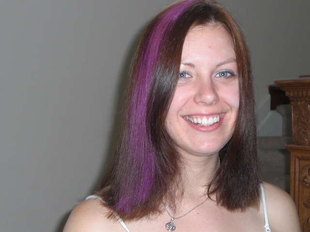 Put a color streak in my hair just for fun