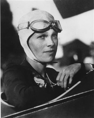 Amelia Earhart flies across the Atlantic
