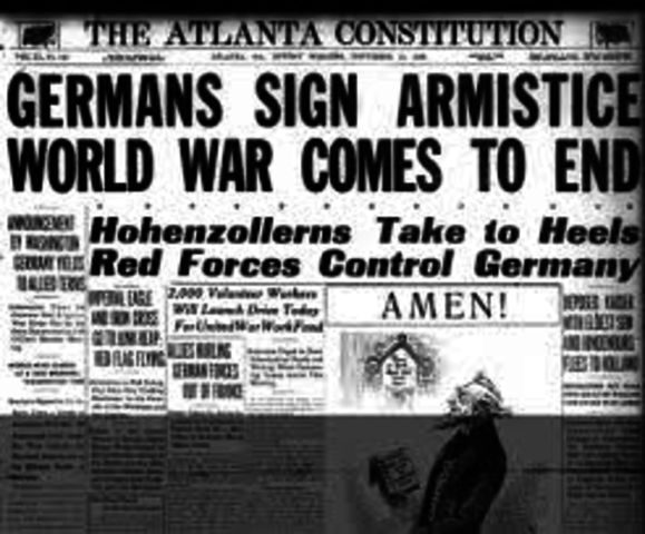 Germany signed an armstice with the allies ending WW1