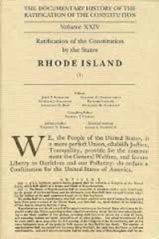 Rhode Island Ratifies the Constitution