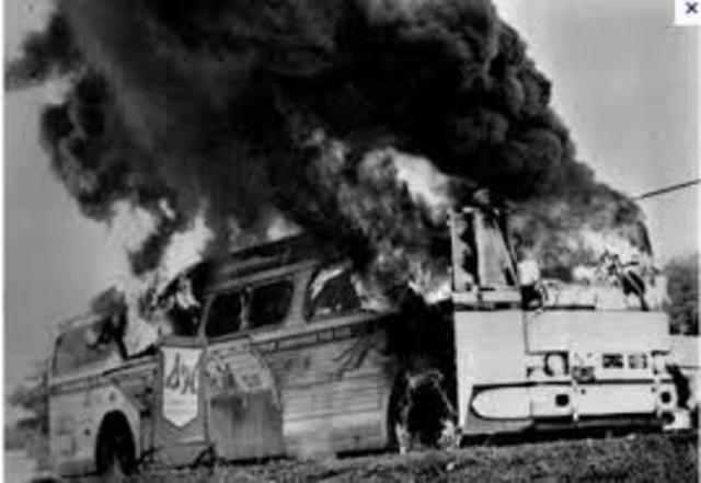 Freedom Riders Bus Burned