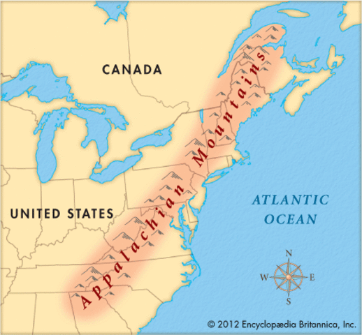Appalachians Mountains - 480 million years ago - Paleozoic era