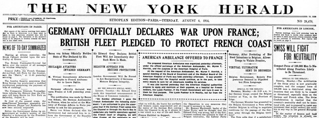 Germany declares war on France