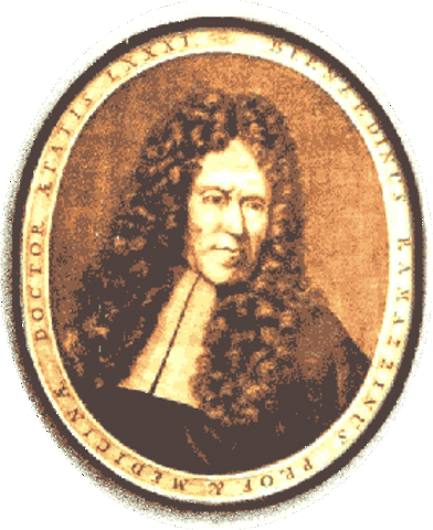 Bernardino Ramazzini publicó tratado sobre enfermedades laborales de los artesanos y profesionales de la época y las condiciones higiénicas recomendadas.