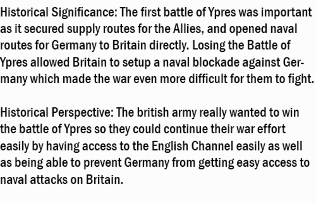 First Battle of Ypres, Germans defeated,ends the race to the sea.