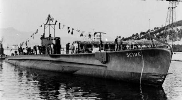 Italian submarine Scirè is launched at La Spezia, Italy