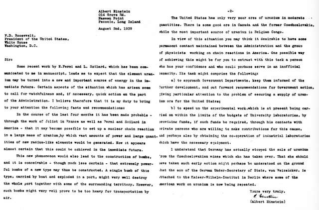 Einstein-Szilard Letter is Received