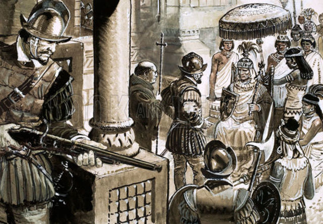 F. Pizzaro meets Atahualpa