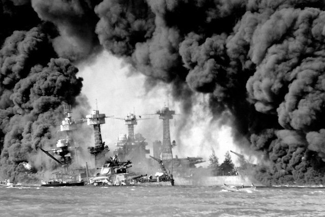 Dec. 7 Pearl Harbor in Hawaii attacked by Japanese Naval and Air forces, US declares war on Japan, Germany and Italy declare war on the US -  Dec. 9
