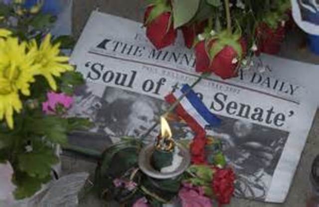 Paul Wellstone dies in a plane crash.