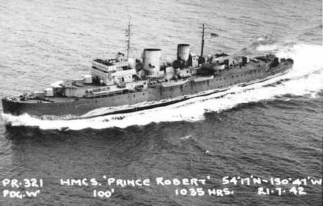 Canadian troops arrive on the HMCS Prince Robert