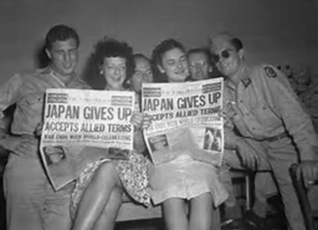 V-J Day, Japan surrenders to Allied Forces
