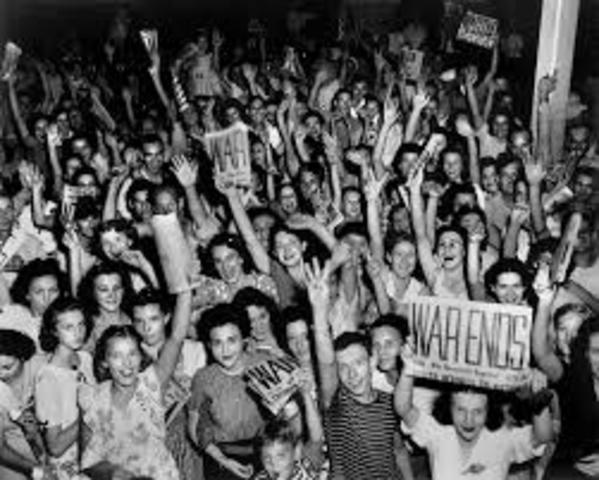 V-J Day, Japan surrenders to Allied Forces