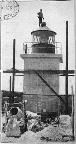 The Point Lookout lightouse is built and Cylinder Beach achive its name