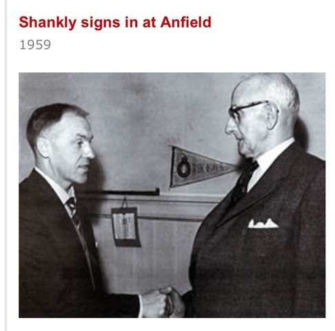 Legendary manager 'Bill Shankly' signs for club.