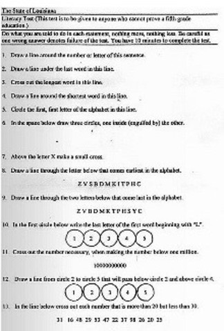 Poll Taxes and Literary Tests