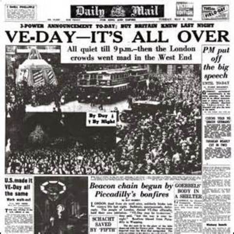 V-E Day, war ends in Europe