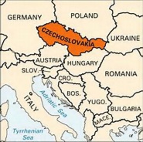 Munich Pact signed giving the Sudentenland of Czechoslovakia to Germany