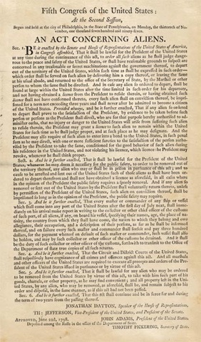 Alien and Sedition Acts