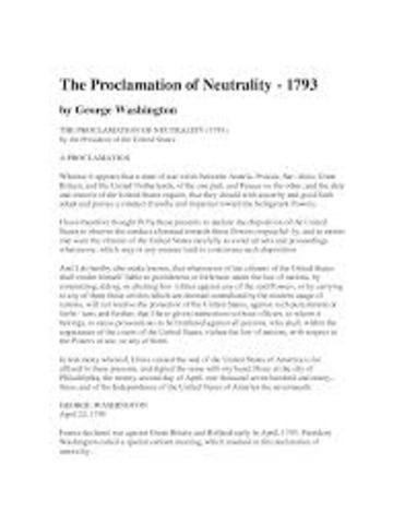 Proclamation of neutrality