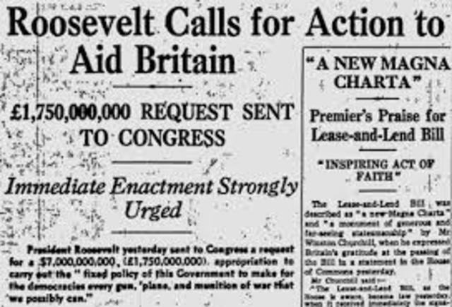 The US sends aid to Britan