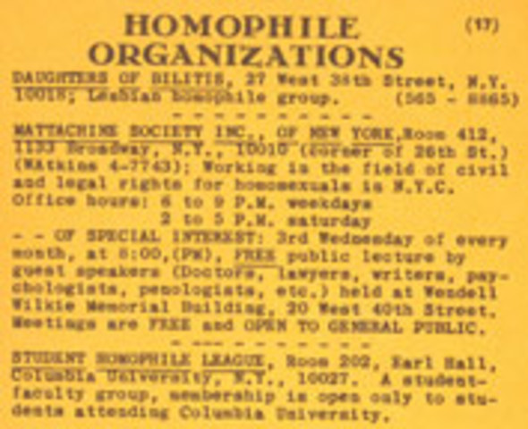 America's first national gay rights organization