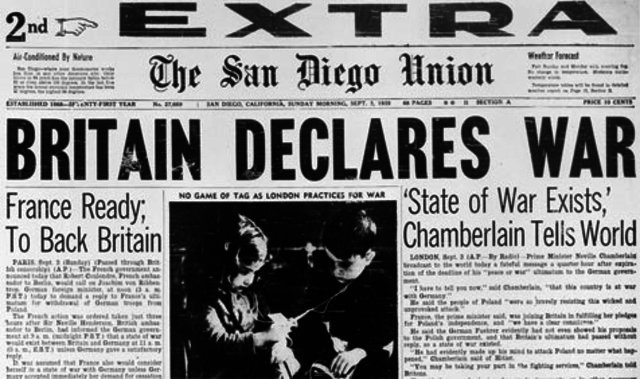 Britain and France Declare War on Germany