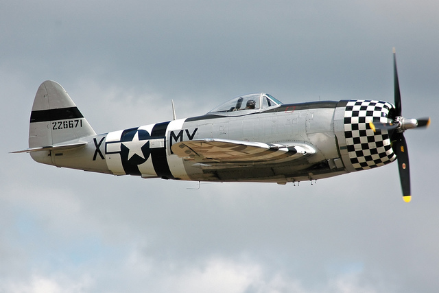 P-47-D aircraft assembly line begins operation; P-47-D model production will run for 32 months