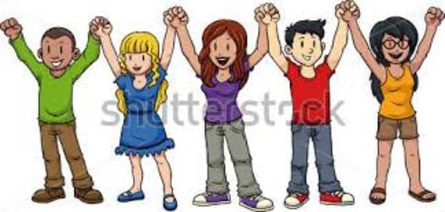 adolescente con mis amigos