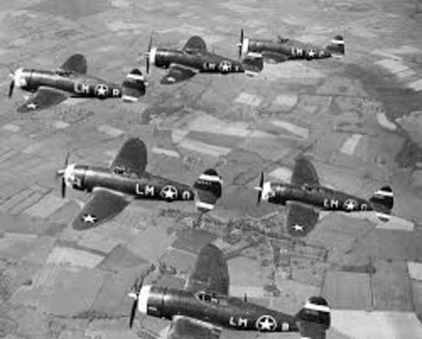 P-47s entering combat in England Euorpe