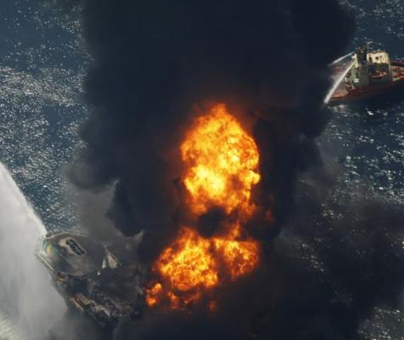 Rig burns, search for missing continues
