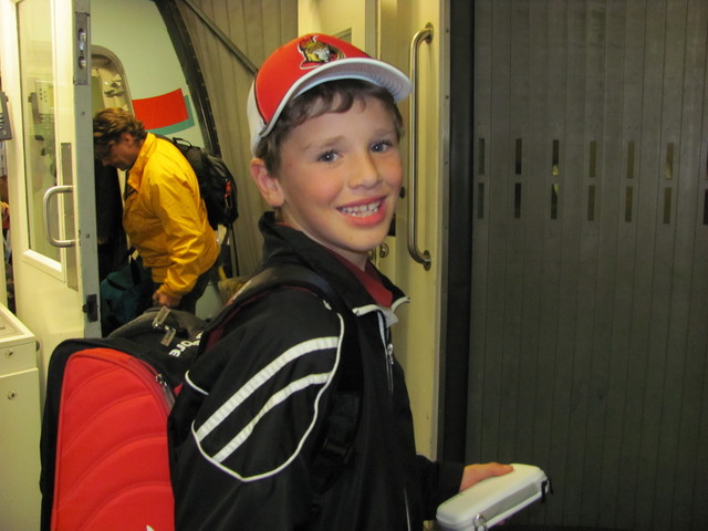 Ready to board the plane