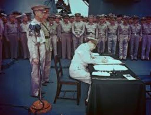Japan surrendered to General Douglas MacArthur